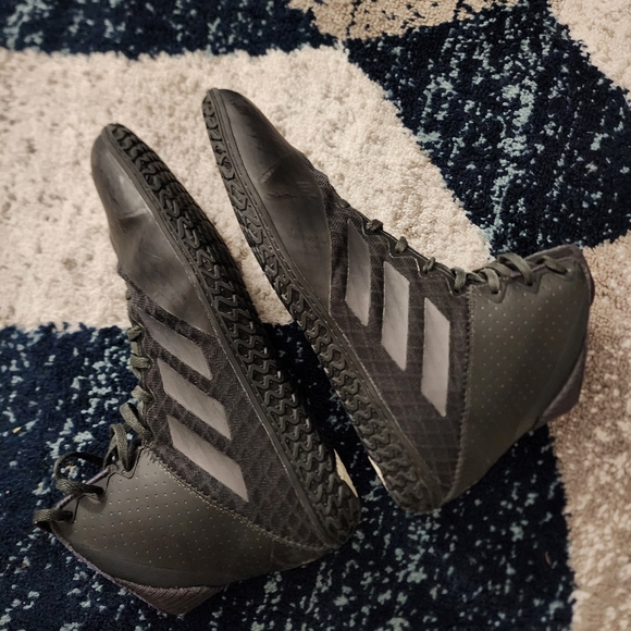 Adidas Shoes Men's Size 9 Mat Wizard 4 Carbon Black AC6971 Wrestling High Top - Picture 9 of 10